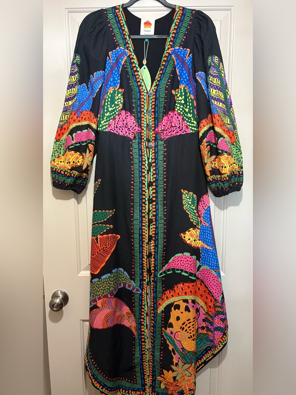 FARM RIO Black Cool Leopards Dress - Picture 9 of 9